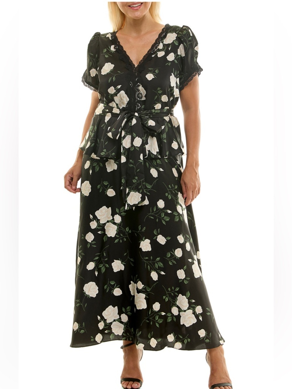Taylor Printed Tiered Maxi Dress - Black Vanilla
